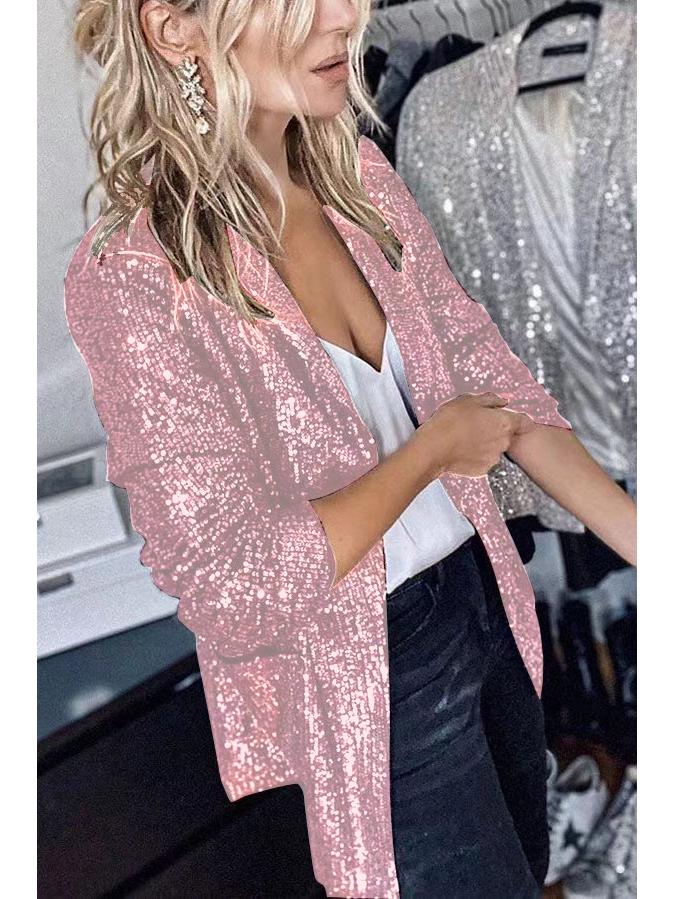 European and American Women's Sequined Long-Sleeve Autumn/Winter Blazer, 2025 Collection