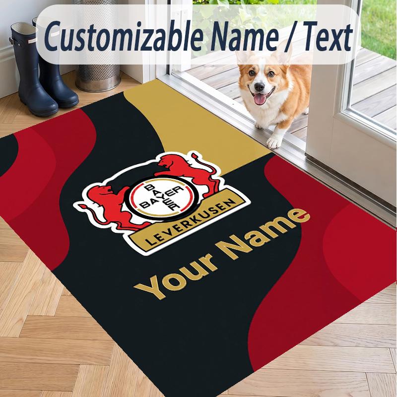 Custom Text Printed Rug Bayer Leverkusen Football Non Slip Floor Carpet For Home Room Decor