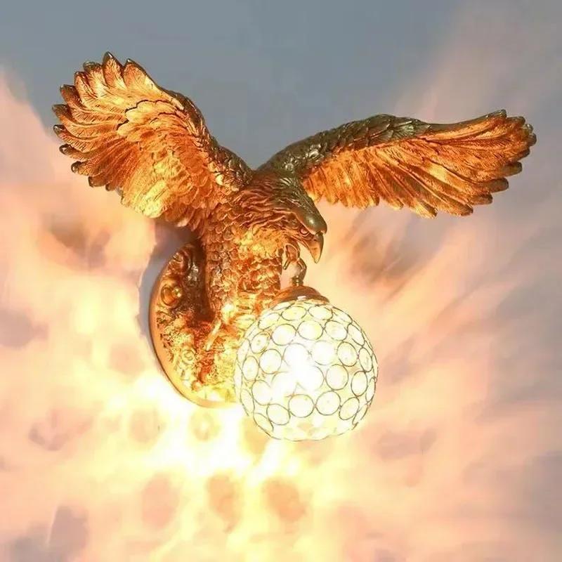 Современный декоративный светильник-бра из смолы Eagle Art, настенные светильники из золотого стекла для гостиной, коридора, балкона, светильники для дома