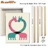 RUOPOTY Painting By Numbers Cartoon Animals Unique Gift Home Decoration Wall Art Coloring By Number Children's Room Decor