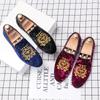 39-49 Wedding Dress Shoes Casual Men Loafers 2025 New Lazy Flats Shoes Man Suede Leather Embroidery Driving Shoes Moccasins