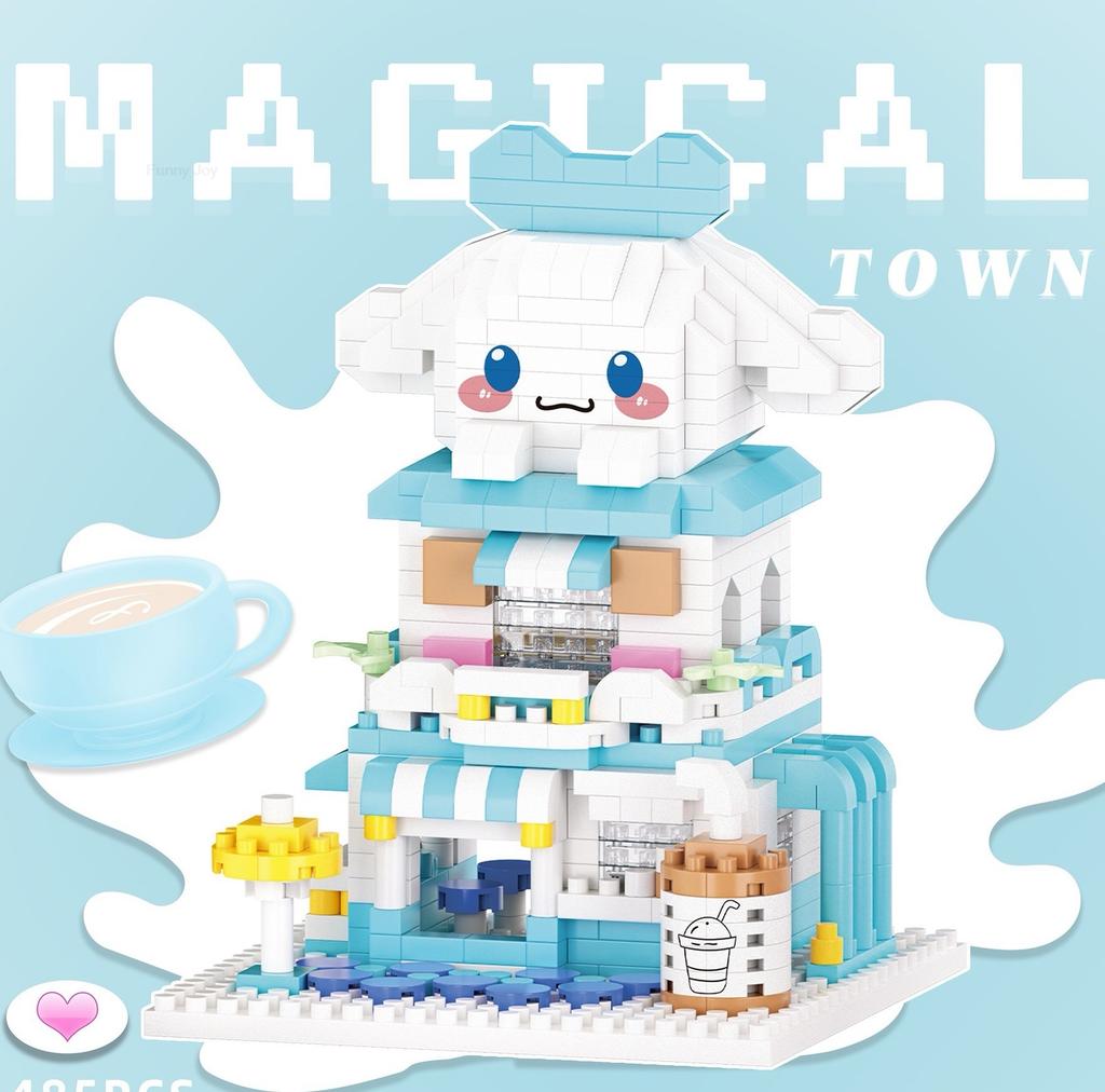 Cartoon Anime Blocks Kuromi My Melody Cinnamoroll Mouse Building Blocks Doll Toy Kids Birthday Gift