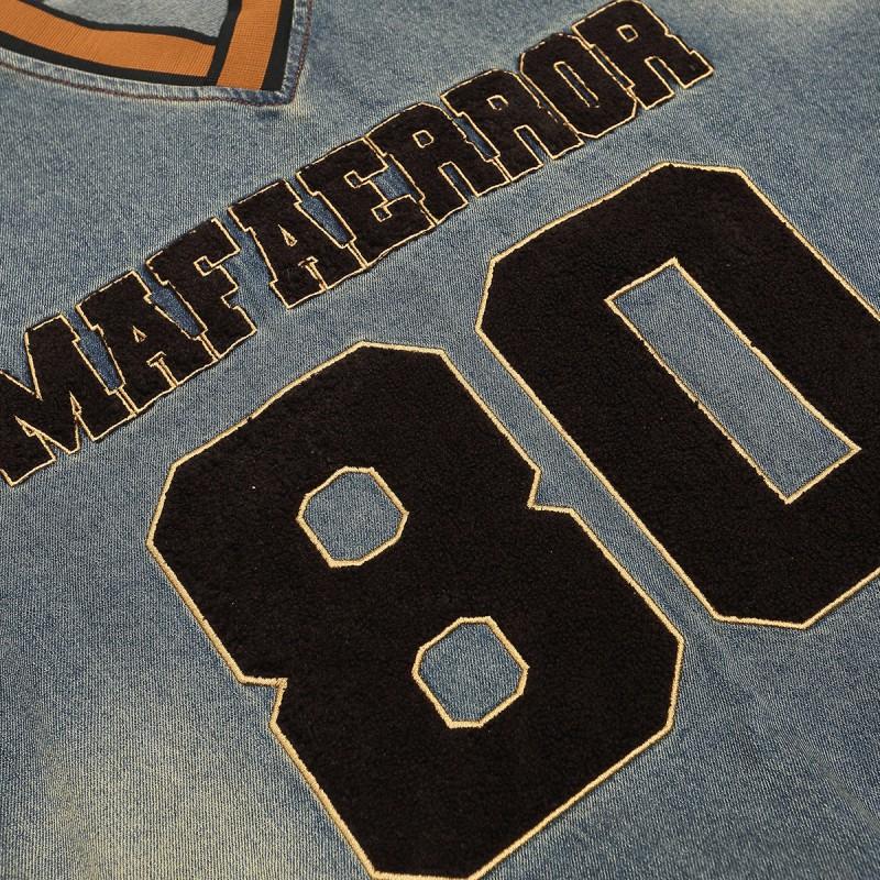 Mens 2026 American Vintage Jersey Denim Sweatshirt Loose Fit Teenagers