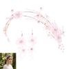 Flower Hairband Earring Set For Wedding Photoshoot Floral Headwear