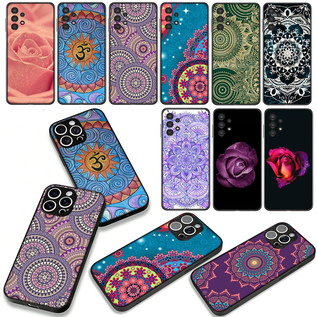 for Motorola Moto G54 G05 G24 G55 G75 G85 G15 G86 Power Edge 50 30 Fusion neo Pro Case Floral Paisley Texture Flower Mandala