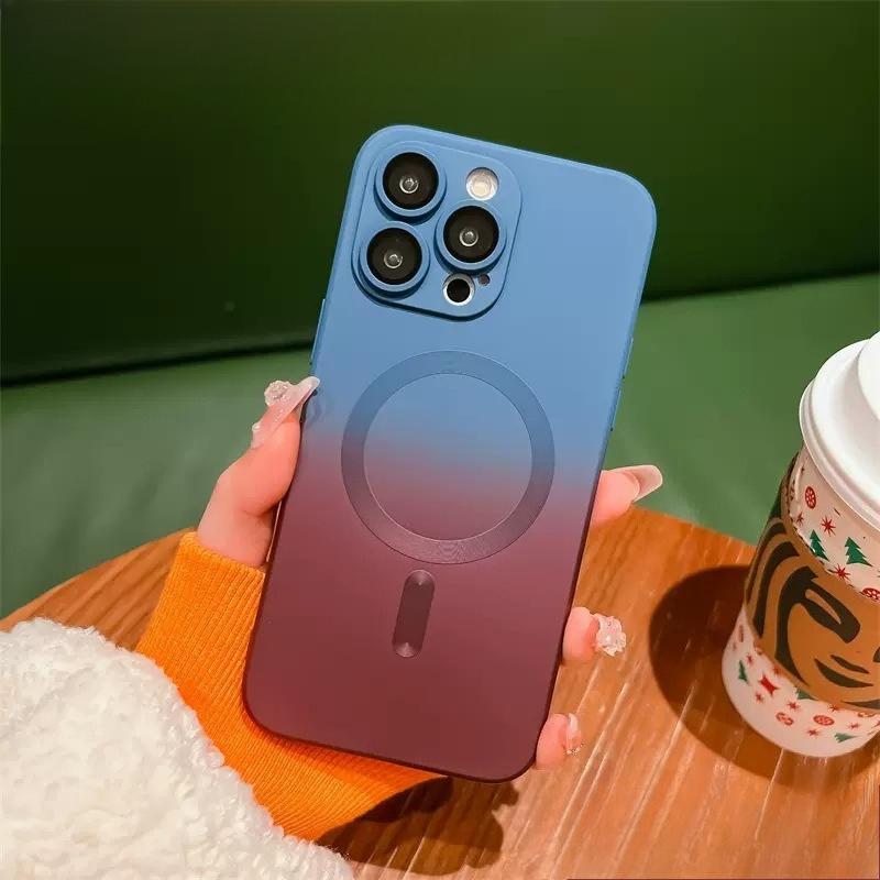 Подходит для чехла для мобильного телефона iPhone17PRO Градиентный магнитный матовый Apple 16E Силиконовый 15 Полная защита от падений