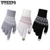 Warm and Cold Resistant Gloves Thickened Adult Jacquard Gloves Women's Winter Knitted Gloves Touch Screen Gloves