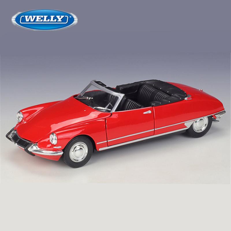 Welly 1/24 Citroen DS19 Кабриолет Сплав Классический Спортивный Автомобиль Модель Литой Металл Ретро Автомобиль Модели Автомобилей Симуляция Детская Игрушка Подарок