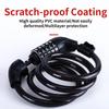5-Digit Combination Bike Lock 12mm Steel Cable 1200mm Anti-Cut Spiral Anti-Theft for MTB E-Bikes