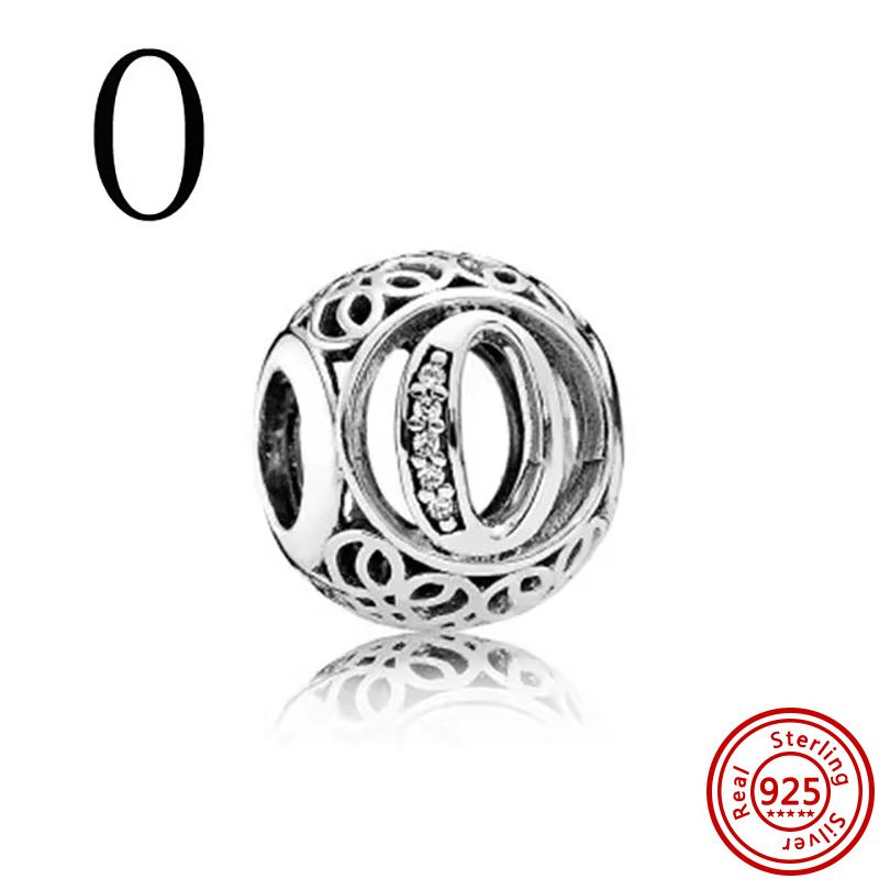 925 Чистая медь Символ бесконечности Полый Круг A-Z 26 Букв Алфавита Сияющие Циркониевые Бусины Подходят для Оригинального Браслета с Шармами Pantaro