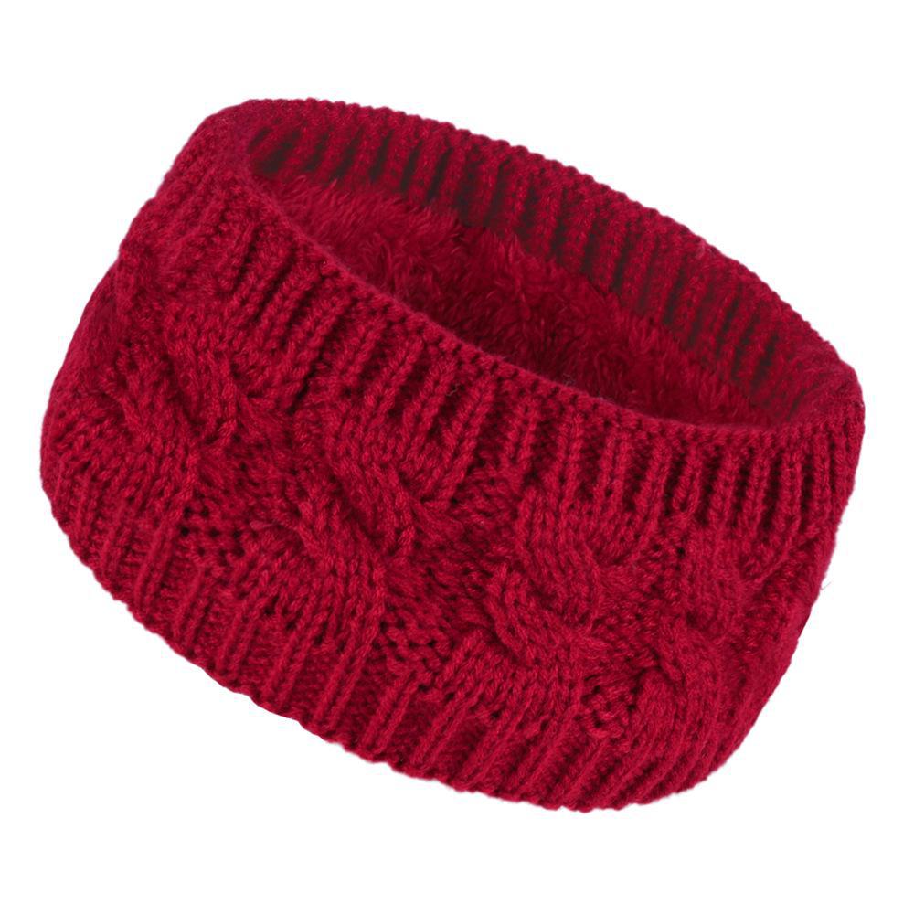 Женская зимняя бархатная вязаная повязка на голову: Теплые спортивные наушники из крученой шерсти для Европы и Америки