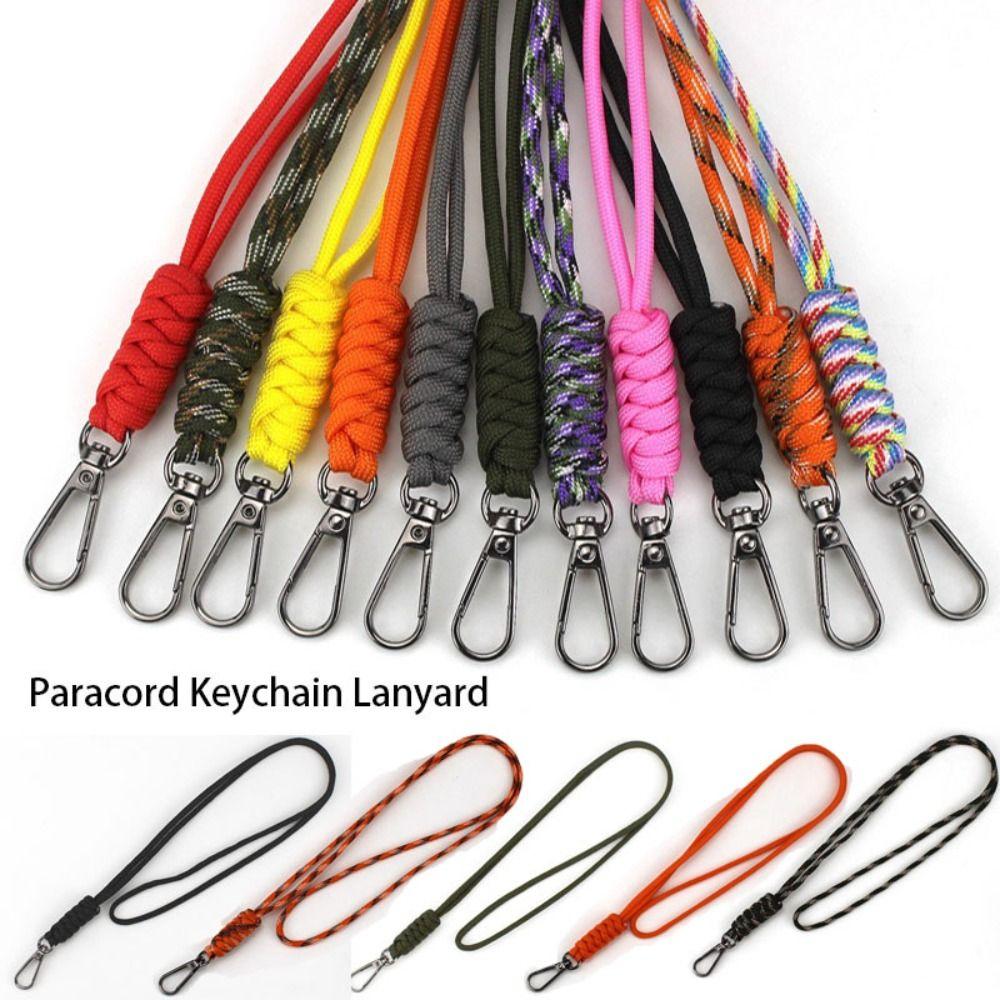 48cm Paracord Keychain Lanyard 11 Styles Emergency Survival Keyring Neck Hanging Rope Outdoor Tool