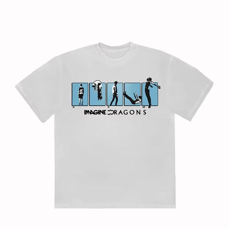 Summer and Autumn Classic Dreamdragon Band printed T-shirt loose and casual short-sleeved men's and women's sportswear top