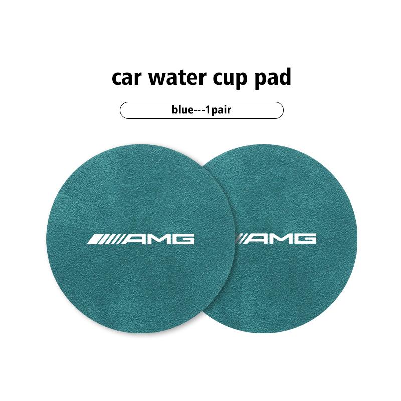 BTY4 2pcs Car Coaster Water Cup Bottle Holder Mat Anti-Slip Pad For Mercedes Benz AMG C180 C300 W124 W176 W177 C200 C260 GLC CLE CLA