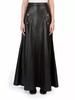 Skirt Soft Long Flare Skirt Black Stylish Hot Women's Genuine Lambskin Leather