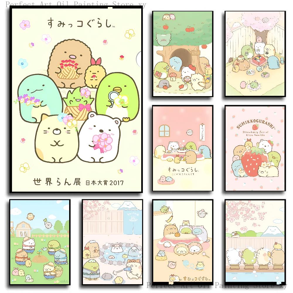 Плакат Sumikko Gurashi Постер Арт-принт Бар Гостиная Мебель Декор