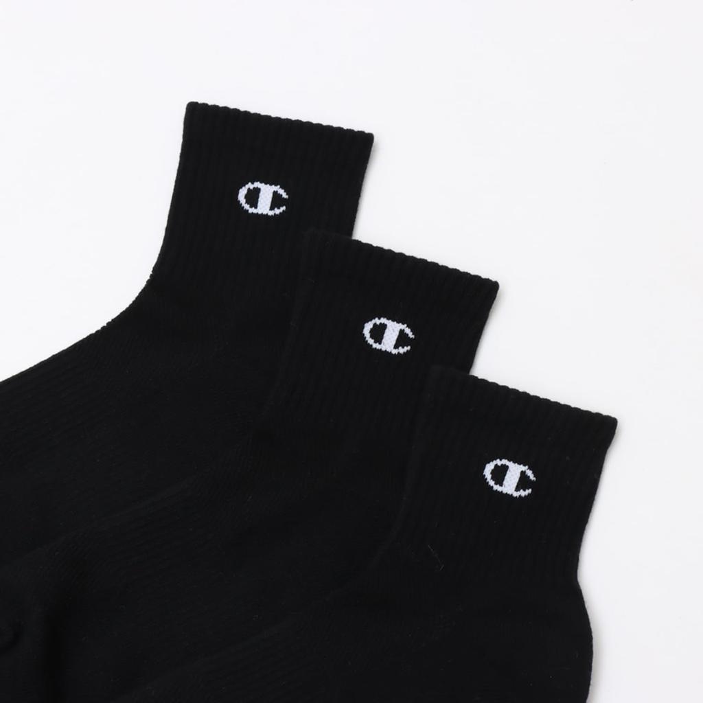 Champion Foot Set of Antibacterial and One Point 3 Pack Short Cm Socks, Covers, Socks, 3, Deodorizing, Logo, Socks, Accessories, C3-XB721S, Men's,