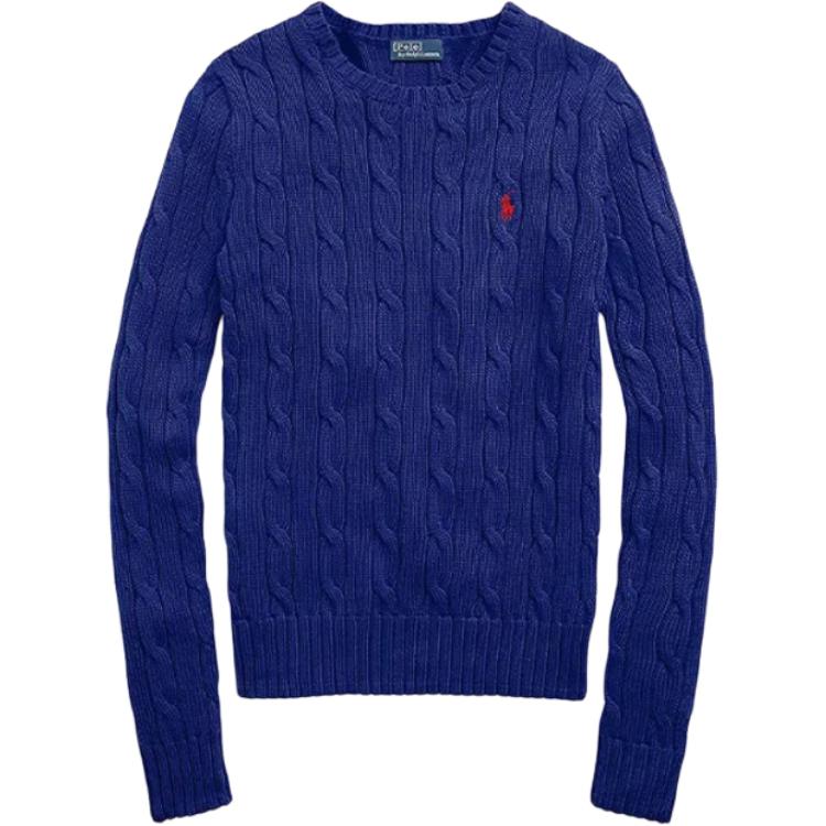 Polo Ralph Lauren однотонный вышитый свитер с узором пони, женский свитер, синий 580009088