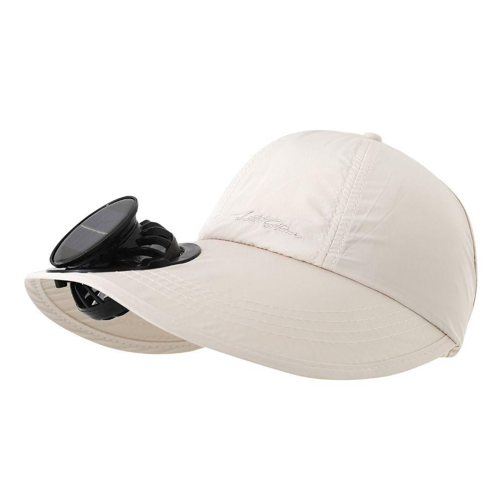 Rechargeable Solar Fan Hat Solid Color Sunshade Hat for 3.7V600mAh Seaside Vacation