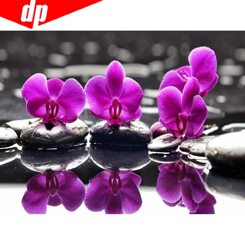 Алмазная мозаика цветок и река 5D DIY Алмазная картина Вышивка Стразы