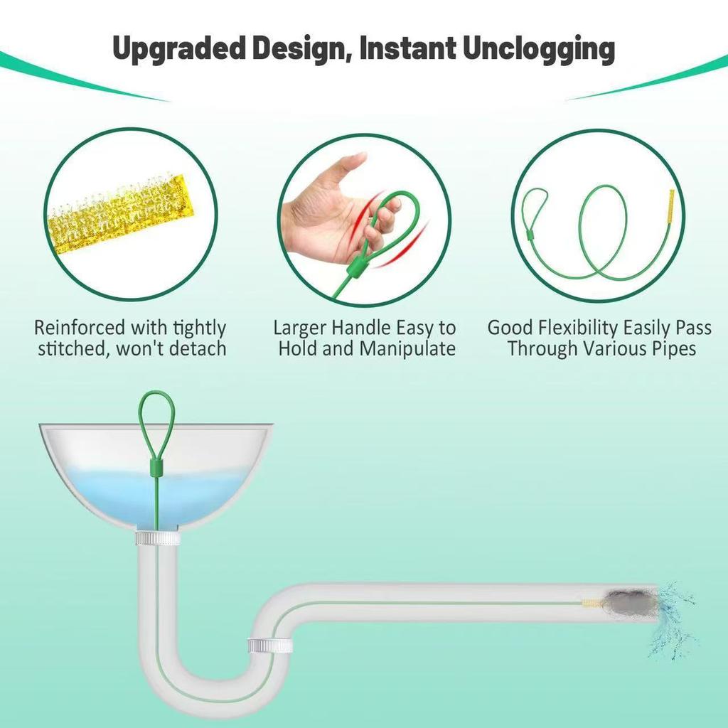 Suitable for Bathroom Sinks, Bathtubs and Shower Drains, for Unclogging Sinks and Cleaning Hair from Toilet