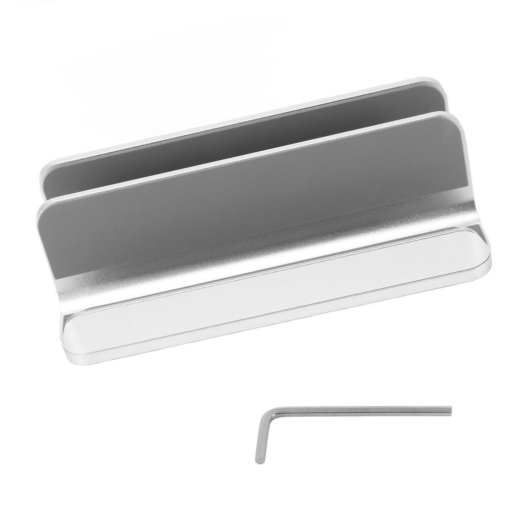 Вертикальная подставка для ноутбука из серебристого алюминиевого сплава, силиконовая подкладка, регулируемая база для ноутбука