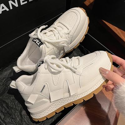 Повседневная женская обувь для бега на открытом воздухе, новые массивные кроссовки, женские кроссовки на шнуровке из вулканизированной кожи, повседневные кроссовки для пар, размер 35-40