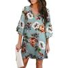 Summer Sexy Women's V-neck Dress with Flared Sleeve Straight Tube Casual Dresses