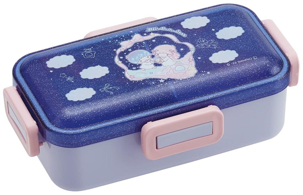 Skater Bento Box 530ml Antibacterial Fluffy Dome Lid For Women Made In Japan Sanrio Little Ruin Stars Night Sky and Nemurin Girls PFLB6AG