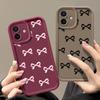 Bowknot Pattern TPU Matte Phone Cover For iPhone 16 Pro Max 15 Pro 14 Plus 13 12 11 XS XR 8 7 Lens Protection Shockproof Soft Silicone Bumper Case