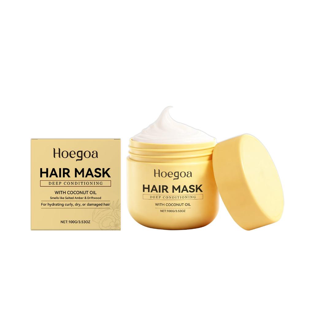 HOEGOA Coconut Oil Hair Mask Deep Moisture Treatment for Dry Damaged Hair Daily Care 200ml