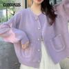 Autumn and Winter Women's Sweater Small Perfume Short Sweater Soft Sweet Single-breasted Round Neck Knitted Long-sleeved Cardigan