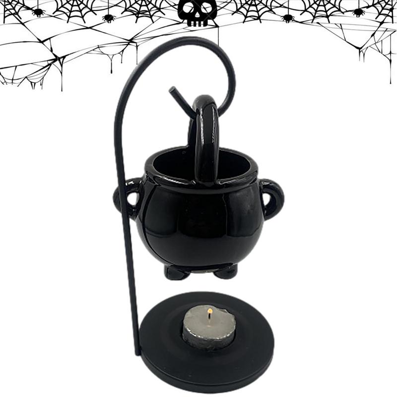 Halloween Wax Melter Cauldron Witch Cauldron To Warm Melt Wax Black Oil Incense Aroma Diffuser Home Decor Spirit