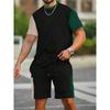 2-piece Vintage Printed Men's Short Sleeve Shorts Set Summer Casual Everyday Men's T-shirt Outdoor Sports Men's Beach Shorts 2025