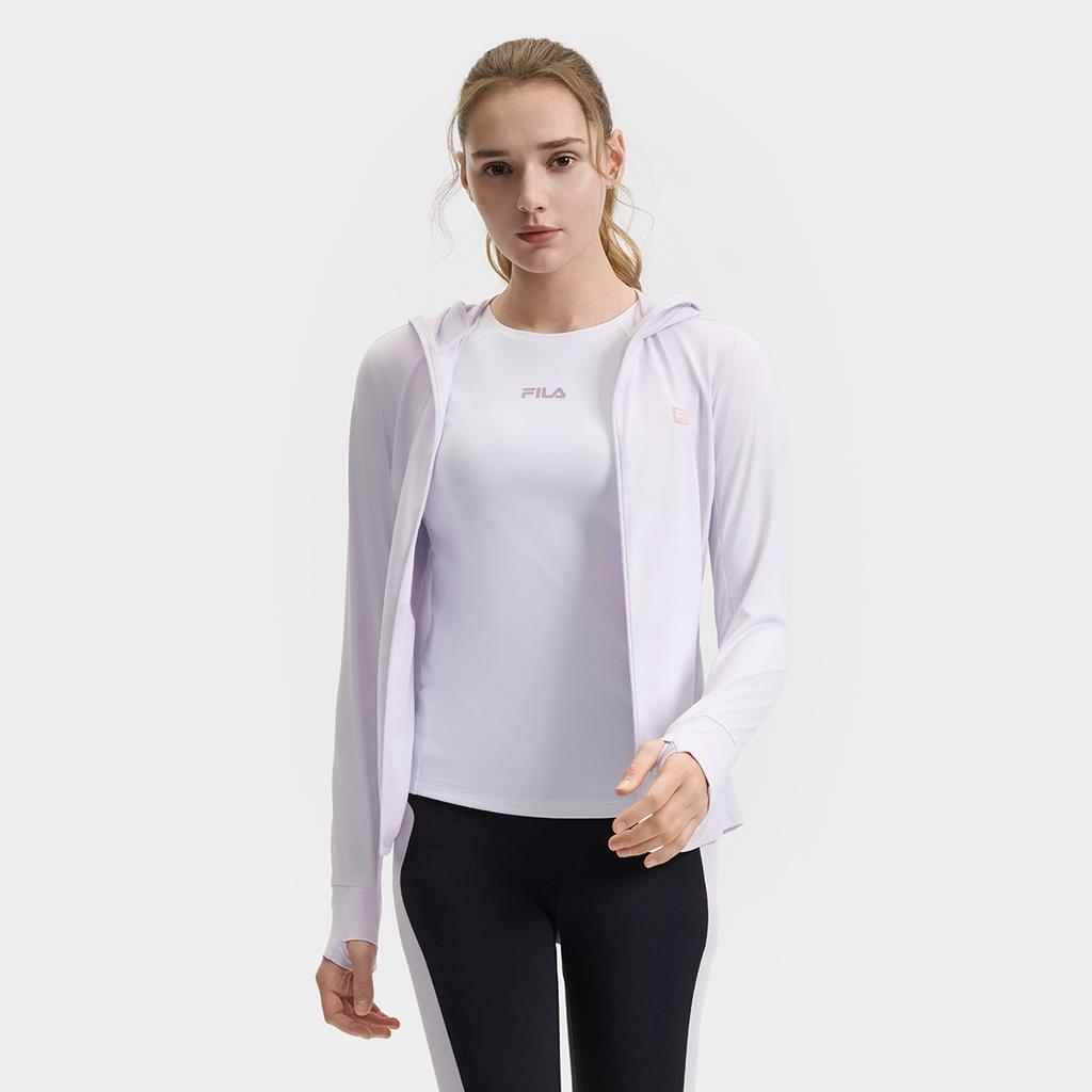 Fila Фитнес Жизненная сила Девушка Приталенный Повседневный Универсальный Худи с длинным рукавом Вязаный топ Женские топы Фея-Пурпурный A11W521505F-VT