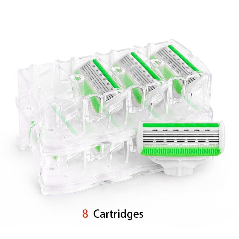 QSHAVE Персонализированная бритва для бритья Green Series Blade X5, лезвие для женщин, лезвие для женщин, 4/8/16 картриджей