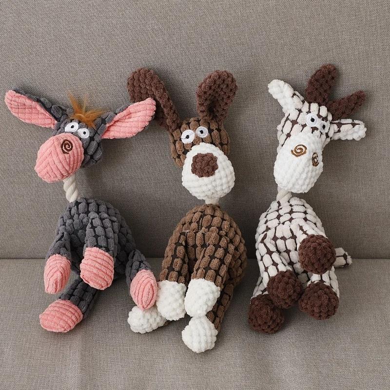 New Upgrade Your Playtime with Soft Plush and Durable Squeaky Donkey Dog Toy - The Perfect Choice for Small and Large Pets. Enha