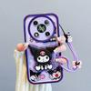 KEYSION Shockproof Case for Itel RS4 with Lanyard Soft Silicone Cute 3D Cartoon Doll Phone Back Cover for Itel RS4