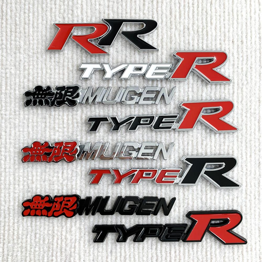 Emblema 3D de metal para la parrilla delantera del coche, tipo R, calcomanía con el logotipo para Honda CIVIC FD2 FD FA 5 Mugen