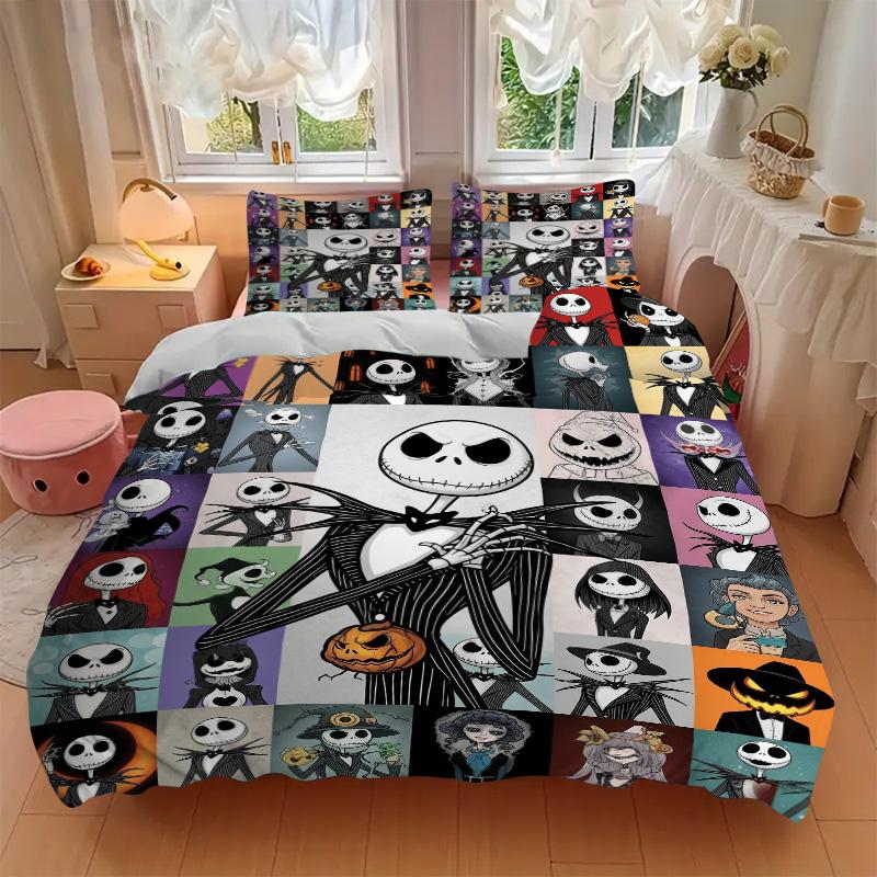 Nightmare Before Christmas Bedding 3 Piece Set Hd Print Duvet Cover Pillowcases For Teens Adult Bedroom Decoration Christmas Gift C9211608