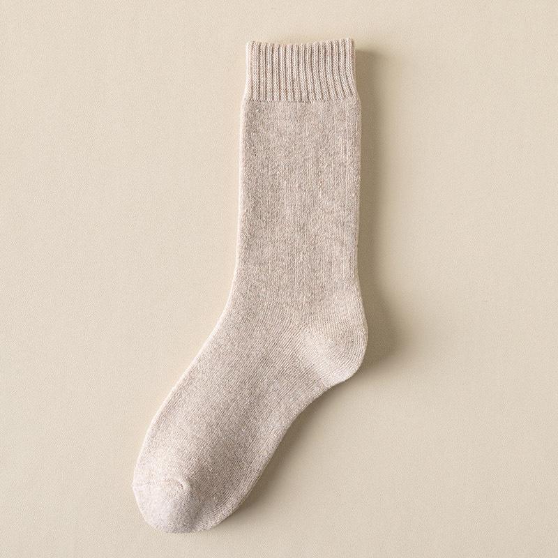 Мужские деловые носки для экипажа, однотонные мужские зимние утепленные носки, хлопковые спортивные носки с высокой трубкой