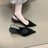 Мода 2025 Лето Новые Мягкая Кожа Квадратный Носок Кот с Вьетнамками Женская Мода Тонкий Ремешок Тонкий Каблук Мягкая Подошва Вьетнамки