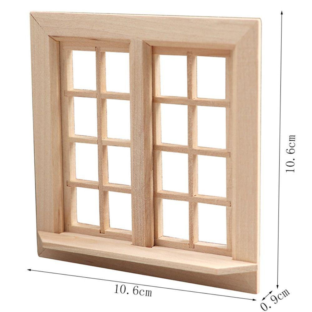 16 Grids Dollhouse Window Model Wooden Square Windows Model Miniature House Decor For DIY Toys