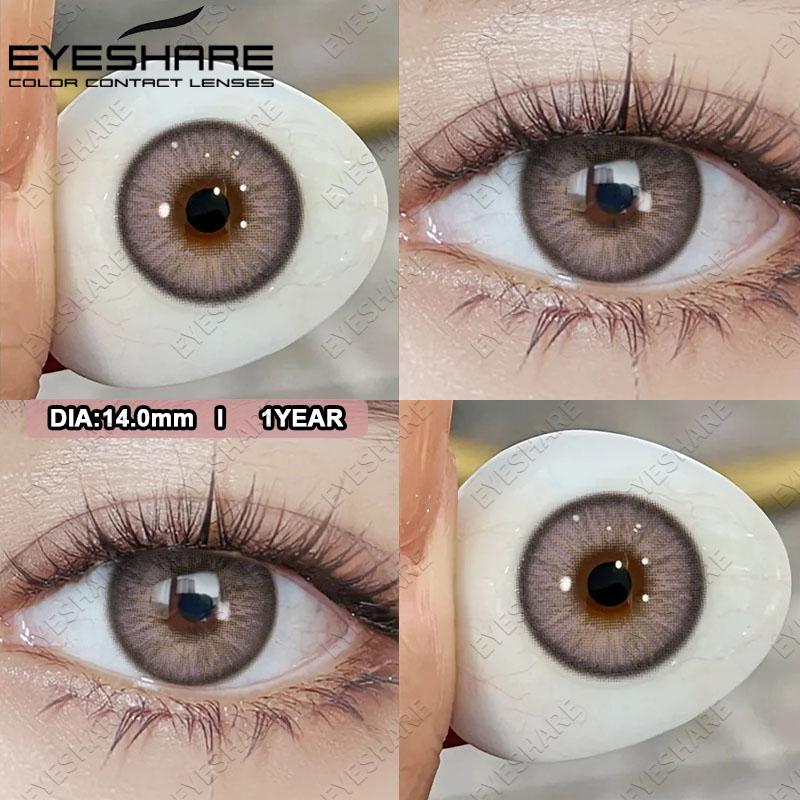 Eyeshare Colored Contact Lenses Brown Comfortable Fashion Contact Lenses Green Natural Colored Contact Lenses Blue Annual Cosmetic Lenses 1 Pair