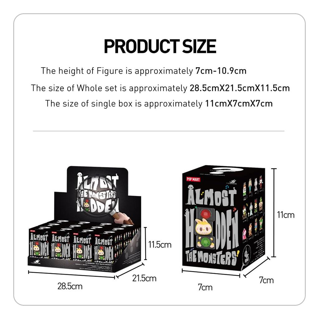 POP MART THE MONSTERS Almost Hidden Series Box 12 Pop Mart Gachapon Blind Box Figures Plastic Model Premium Toys PVC Soft Vinyl Original Character