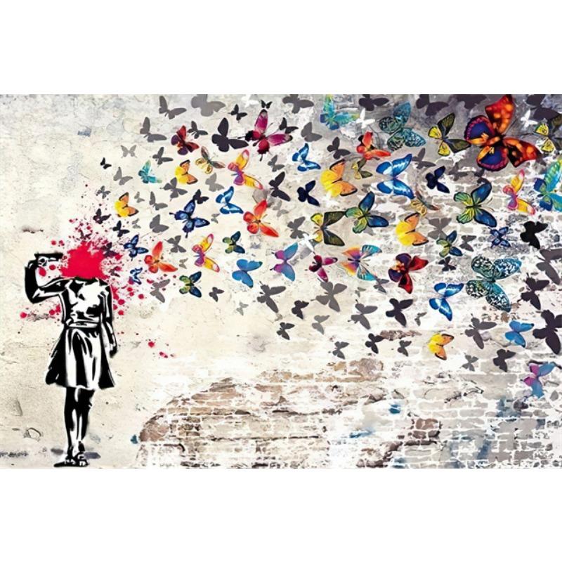 Бэнкси Уличное Искусство Холст Картины Кроссовки Рот Девочка с Шариком Граффити Поп-Арт Постеры Принты Куадрос Настенное Искусство Домашнее Украшение