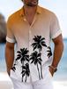 Мужская летняя гавайская рубашка Coconut Tree, рубашка Aloha с коротким рукавом, гавайский летний отпуск, отложной воротник на пуговицах