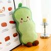 Подушка для тела «Улыбающийся горох» Мягкая плюшевая подушка для взрослых и детей Забавная овощная подушка для обнимания для дома, для релаксации и сна