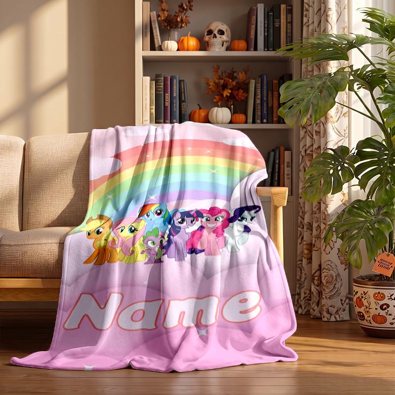 my pony Custom Flannel Blankets Soft Warm Cozy Throws for Home Decor Holiday Gifts