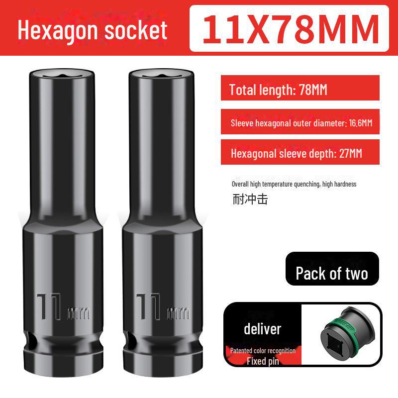 Green Forest 1/2 Electric Wrench Extended 12.5mm Hex Socket for Woodworking